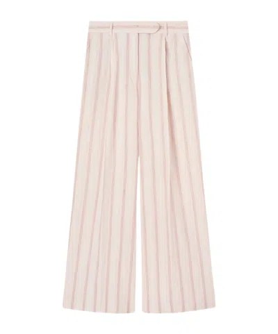 Fedeli Striped Wide-leg Pants In White