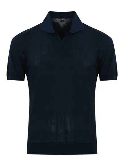 Fedeli Bambu Cotton Polo In Blue