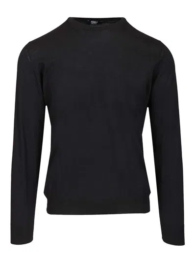 Fedeli Long-sleeved Sweater In Black
