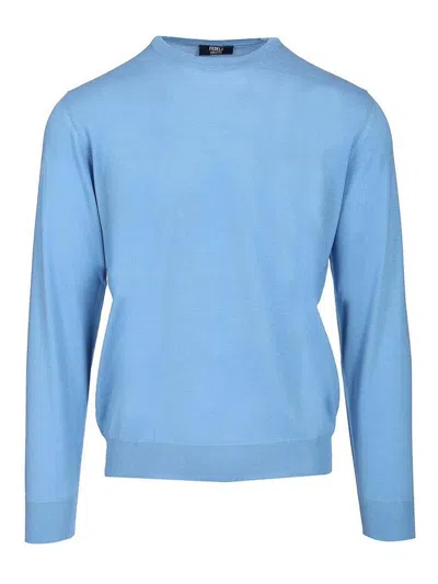 Fedeli Long-sleeved Sweater In Blue