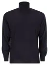 Fedeli Superfine Wool Turtleneck Derby In Blue