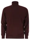 Fedeli Superfine Wool Turtleneck Derby In Burgundy