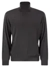 Fedeli Superfine Wool Turtleneck Derby In Gray