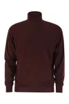 Fedeli Superfine Wool Turtleneck Derby In Burgundy