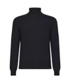 Fedeli Turtleneck Sweater In Virgin Wool And Cashmere Blend In Black
