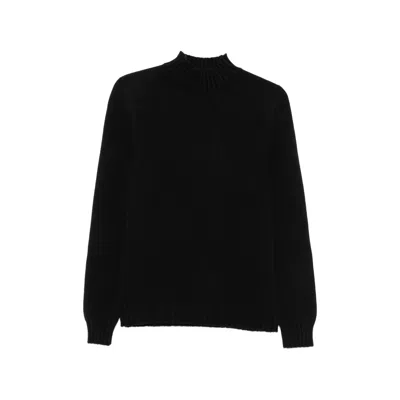Fedeli Ribbed-knit High-neck Knit In Black