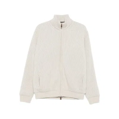 Fedeli Ribbed-knit Cardigan In Neutral