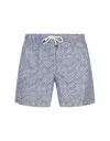 FEDELI SWIM SHORTS WITH MICRO PATTERN OF POLKA DOTS AND FLOWERS
