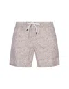 FEDELI SWIM SHORTS WITH MICRO PATTERN OF POLKA DOTS AND FLOWERS
