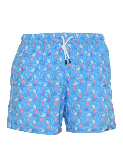 Fedeli Swim Trousers Woven Fabric Man In Blue