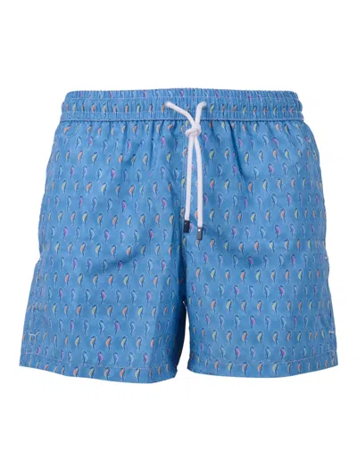 Fedeli Swim Trousers Woven Fabric Man In Blue