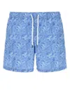 Fedeli Printed Polyester Swimming Shorts In Blue