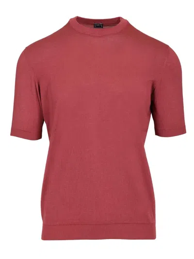 Fedeli T Shirt Arg. Mm. Giza Light Dusty 100 Cotone Knitwear Bordeaux In Brown