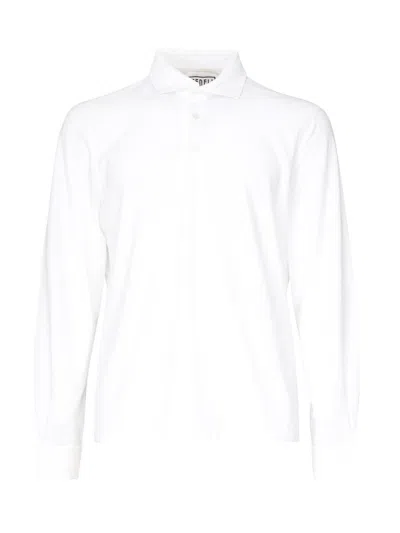 Fedeli Pure Organic Cotton Polo Shirt In White