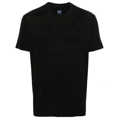 Fedeli Extreme Slub T-shirt In Black