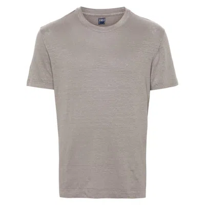 Fedeli Extreme Slub T-shirt In Grey