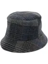 Fedeli Tartan-check Virgin-wool Hat In Blue