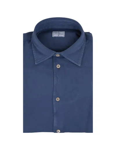 Fedeli Teorema Shirt In Blue Cotton Piqué