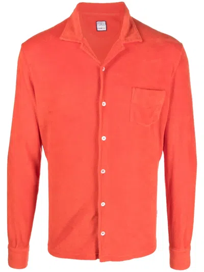 Fedeli Terry-cloth Cotton Shirt In Orange