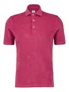 Fedeli Terrycloth Cotton Polo Shirt In Pink