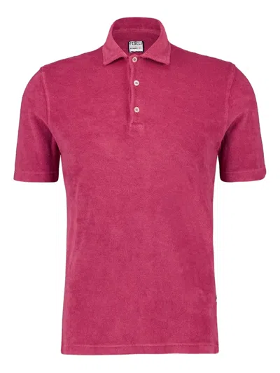 FEDELI TERRYCLOTH COTTON POLO SHIRT
