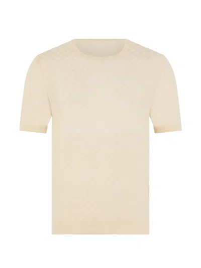 Fedeli Textured Short-sleeve T-shirt In Neutral