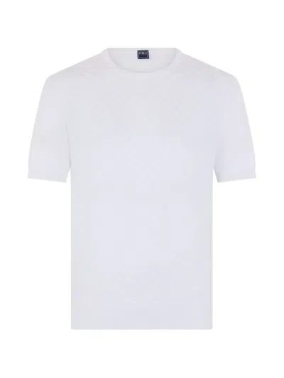 Fedeli Textured Short-sleeve T-shirt In White