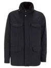 Fedeli Long-sleeved Cotton Jacket In Blue