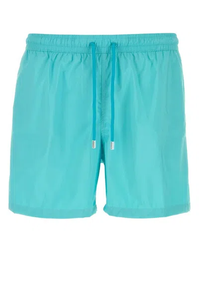 Fedeli Turquoise Polyester Swimming Shorts