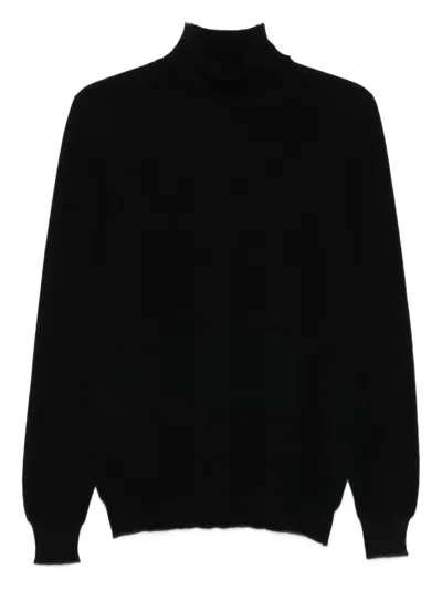 Fedeli Turtleneck Cashmere Sweater In Black