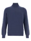 Fedeli Turtleneck Cashmere Sweater In Blue