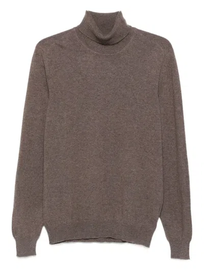 Fedeli Turtleneck Cashmere Sweater In Brown