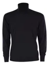 Fedeli Wool And Cashmere Turtleneck Jumper In Black