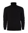 Fedeli Wool And Cashmere Turtleneck Jumper In Black