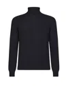 Fedeli Turtleneck Sweater In Virgin Wool And Cashmere Blend In Black