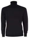 Fedeli Wool And Cashmere Turtleneck Jumper In Black