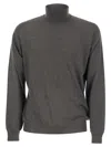 Fedeli Turtleneck Sweater In Virgin Wool In Gray