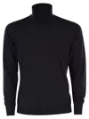 Fedeli Wool And Cashmere Turtleneck Jumper In Night Blue