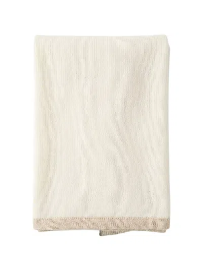 Fedeli Two-tone Knitted Scarf In White