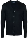 Fedeli V-neck Buttoned Cardigan In Blue