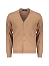 Fedeli Soft Cardigan With Button Closure In Brown