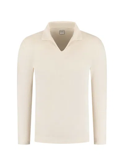 Fedeli V-neck Polo T-shirt In Neutral