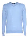 Fedeli V-neck Pullover In Azzurro