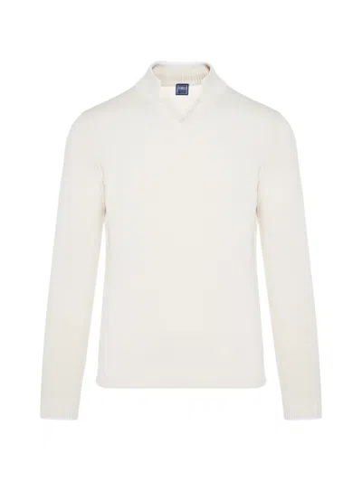 Fedeli V-neck Sweater In White