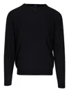 Fedeli V-neck Wool Sweater In Black