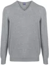 Fedeli V-neck.cashmere Jumper In Grey