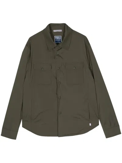Fedeli Press-stud Fastening Shirt In Green