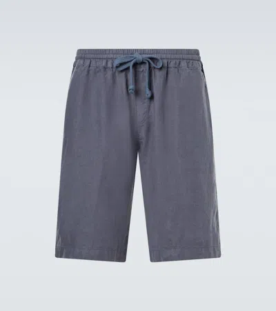 Fedeli Vico Linen Bermuda Shorts In Gray