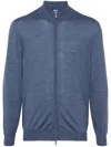 Fedeli Virgin-wool Cardigan In Blue