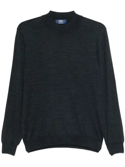 Fedeli Virgin Wool Cashmere In Blue